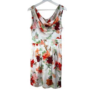 H&M Floral Print Sleeveless Cowl Neck Dress  Size 8 NWT